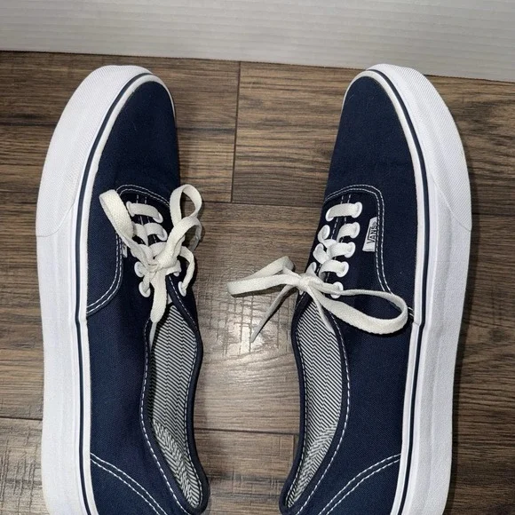 Vans Navy Blue Lace Up Sneakers Shoes Mens 9.5 / Womens 11 - Picture 6 of 8
